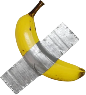 Banana duct-taped to the wall